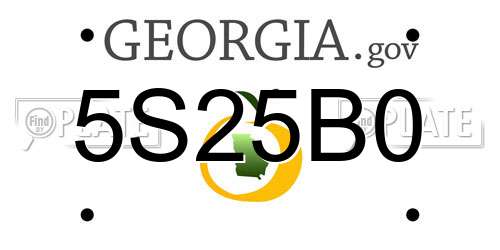 5S25B0 Georgia License Plate