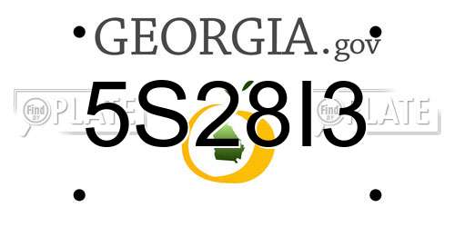 5S28I3 Georgia License Plate