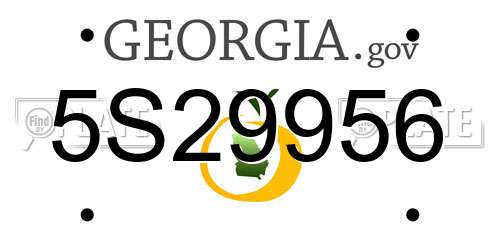 5S29956 Georgia License Plate