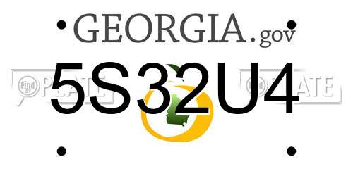 5S32U4 Georgia License Plate