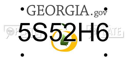 5S52H6 Georgia License Plate