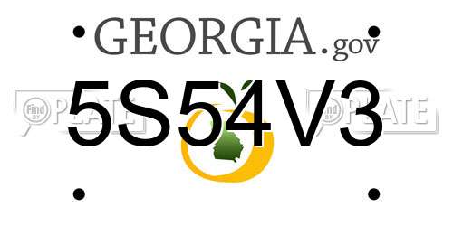 5S54V3 Georgia License Plate