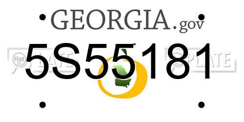 5S55181 Georgia License Plate