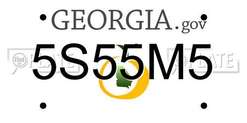 5S55M5 Georgia License Plate