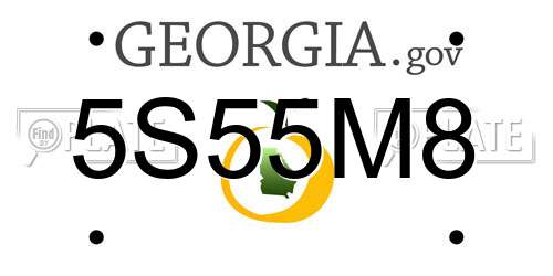 5S55M8 Georgia License Plate
