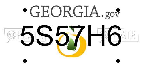 5S57H6 Georgia License Plate
