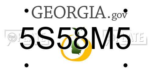 5S58M5 Georgia License Plate