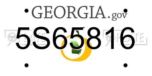 5S65816 Georgia License Plate
