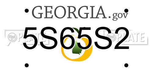 5S65S2 Georgia License Plate