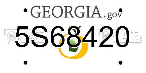 5S68420 Georgia License Plate