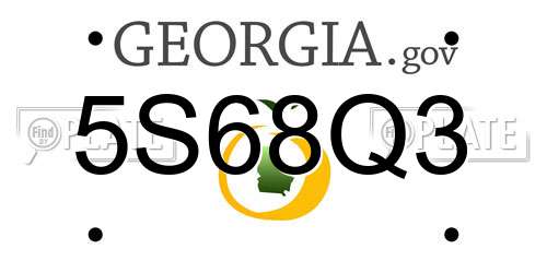 5S68Q3 Georgia License Plate