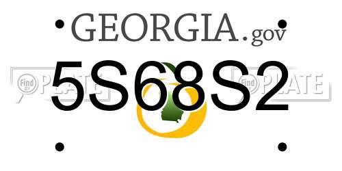 5S68S2 Georgia License Plate