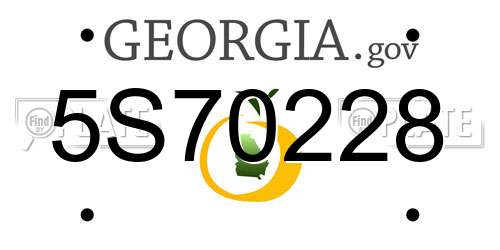 5S70228 Georgia License Plate