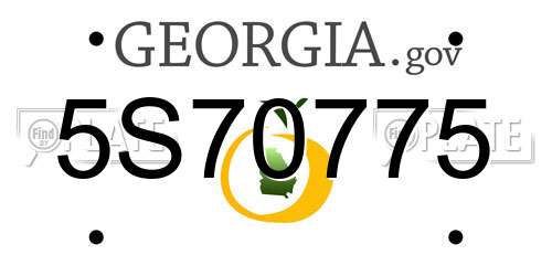 5S70775 Georgia License Plate