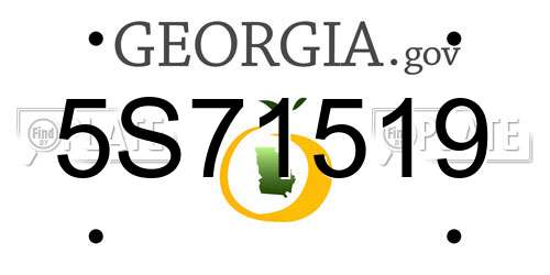 5S71519 Georgia License Plate