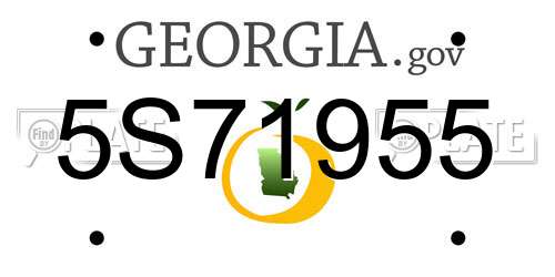 5S71955 Georgia License Plate