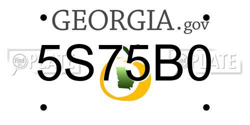 5S75B0 Georgia License Plate