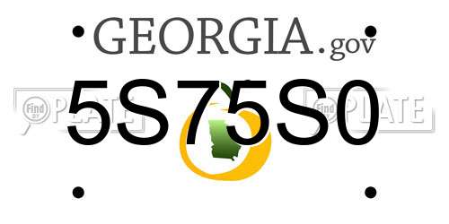 5S75S0 Georgia License Plate
