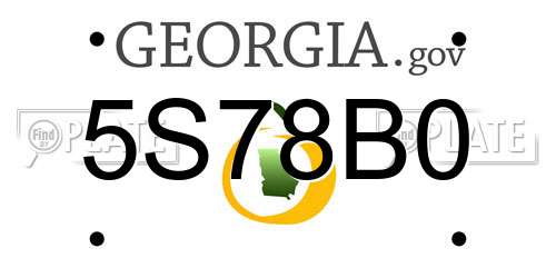 5S78B0 Georgia License Plate