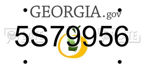 5S79956 Georgia License Plate