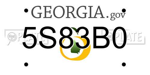 5S83B0 Georgia License Plate