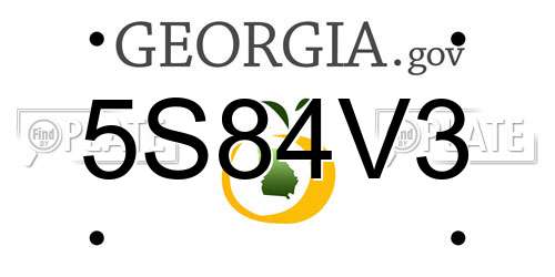 5S84V3 Georgia License Plate
