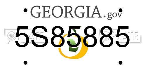 5S85885 Georgia License Plate