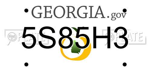 5S85H3 Georgia License Plate