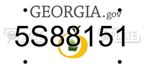 5S88151 Georgia License Plate