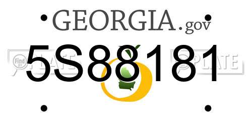 5S88181 Georgia License Plate