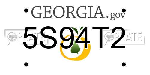 5S94T2 Georgia License Plate