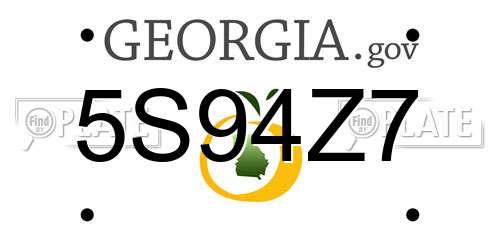 5S94Z7 Georgia License Plate