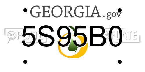 5S95B0 Georgia License Plate