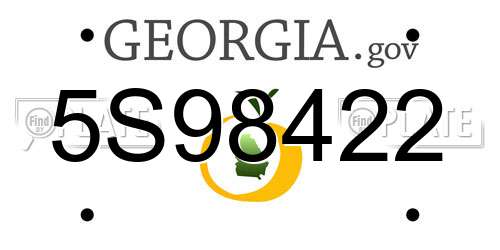 5S98422 Georgia License Plate