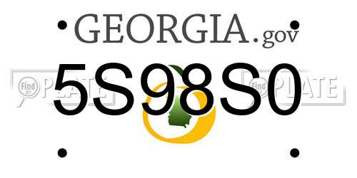 5S98S0 Georgia License Plate