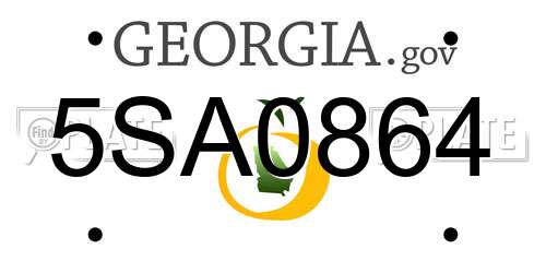 5SA0864 Georgia License Plate