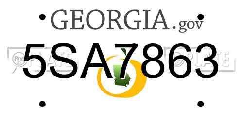 5SA7863 Georgia License Plate