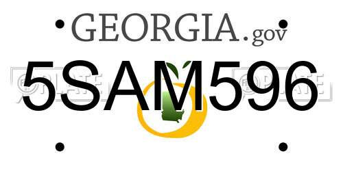 5SAM596 Georgia License Plate