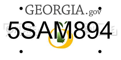 5SAM894 Georgia License Plate