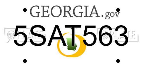 5SAT563 Georgia License Plate