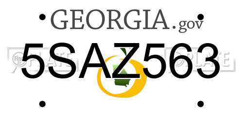 5SAZ563 Georgia License Plate
