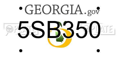 5SB350 Georgia License Plate