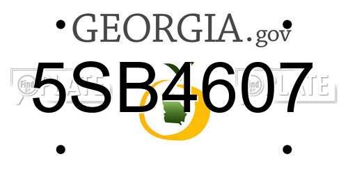 5SB4607 Georgia License Plate