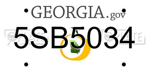 5SB5034 Georgia License Plate