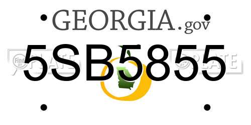 5SB5855 Georgia License Plate