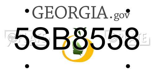 5SB8558 Georgia License Plate
