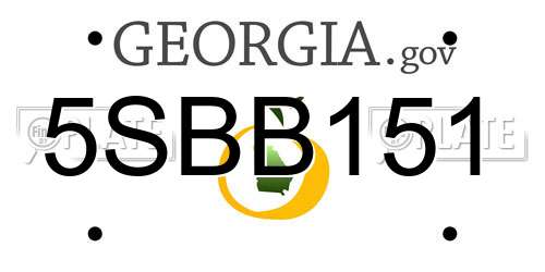 5SBB151 Georgia License Plate
