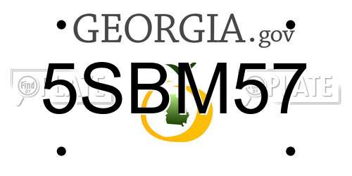 5SBM57 Georgia License Plate