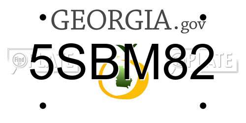 5SBM82 Georgia License Plate