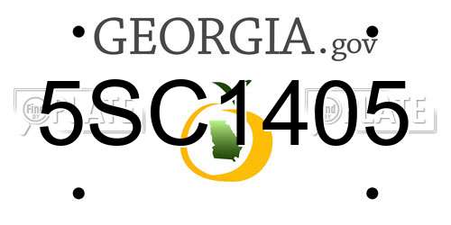 5SC1405 Georgia License Plate